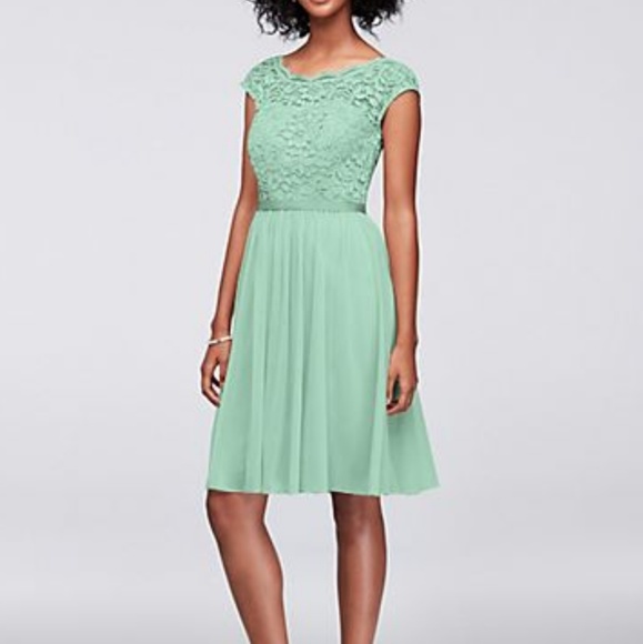 Mid-length Mint Dress. Bridesmaid/Wedding/ Evening - Picture 1 of 6